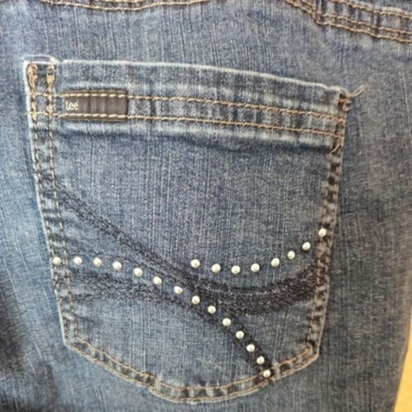 Lee Slender Secret Lower On The Waist Bootcut Jeans Womens 10 Short studded - Picture 4 of 9